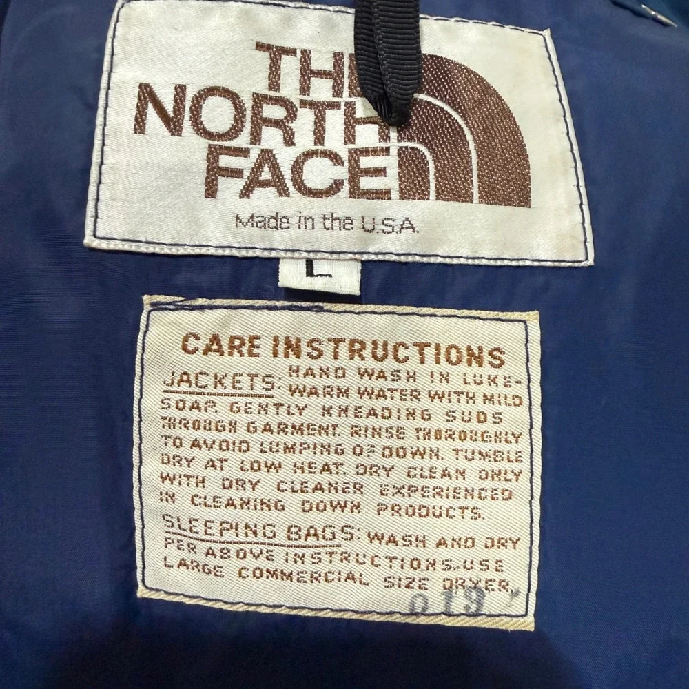 The North Face Vintage Puffer Parka Jacket Blue Mens Large Gorpcore Quilted USA